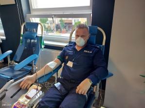 Rekordowa zbiórka krwi w opoczyńskiej komendzie - wspólnie walczymy o życie naszego kolegi policjanta