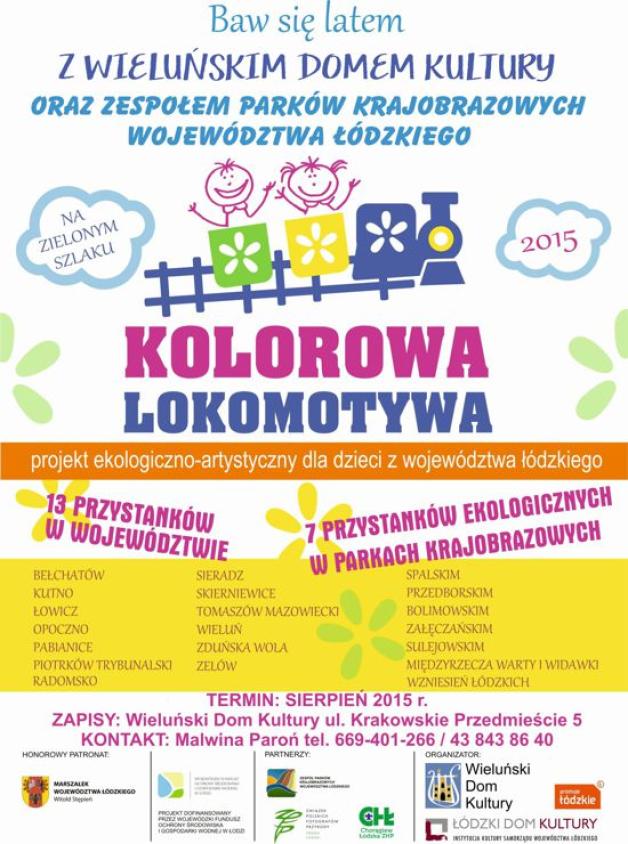 Wieluń: Kolorowa lokomotywa. Zapisz dziecko na bezpłatne, sierpniowe atrakcje organizowane w ramach projektu ekologiczno-artystycznego